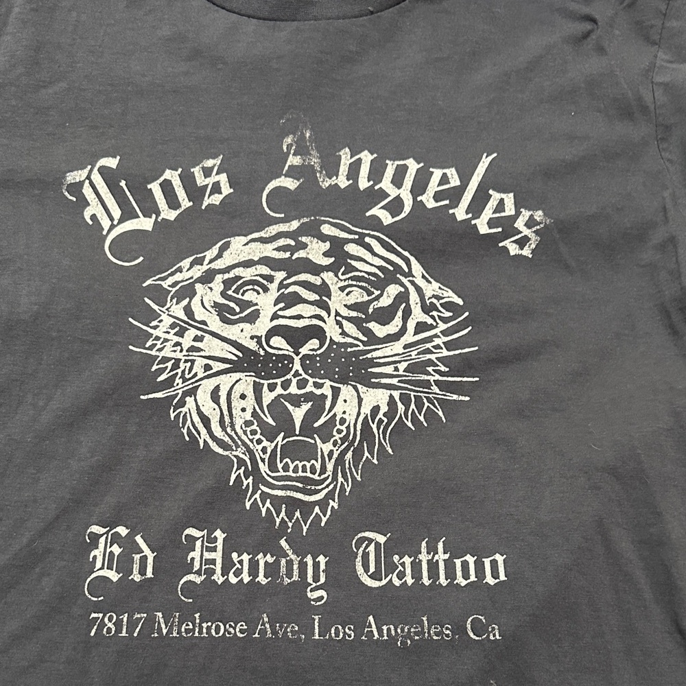 Ed Hardy Charcoal Tiger Tattoo Tee